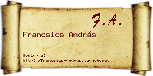 Francsics András névjegykártya