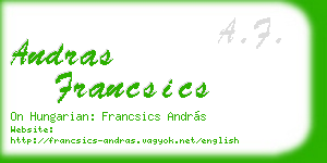 andras francsics business card